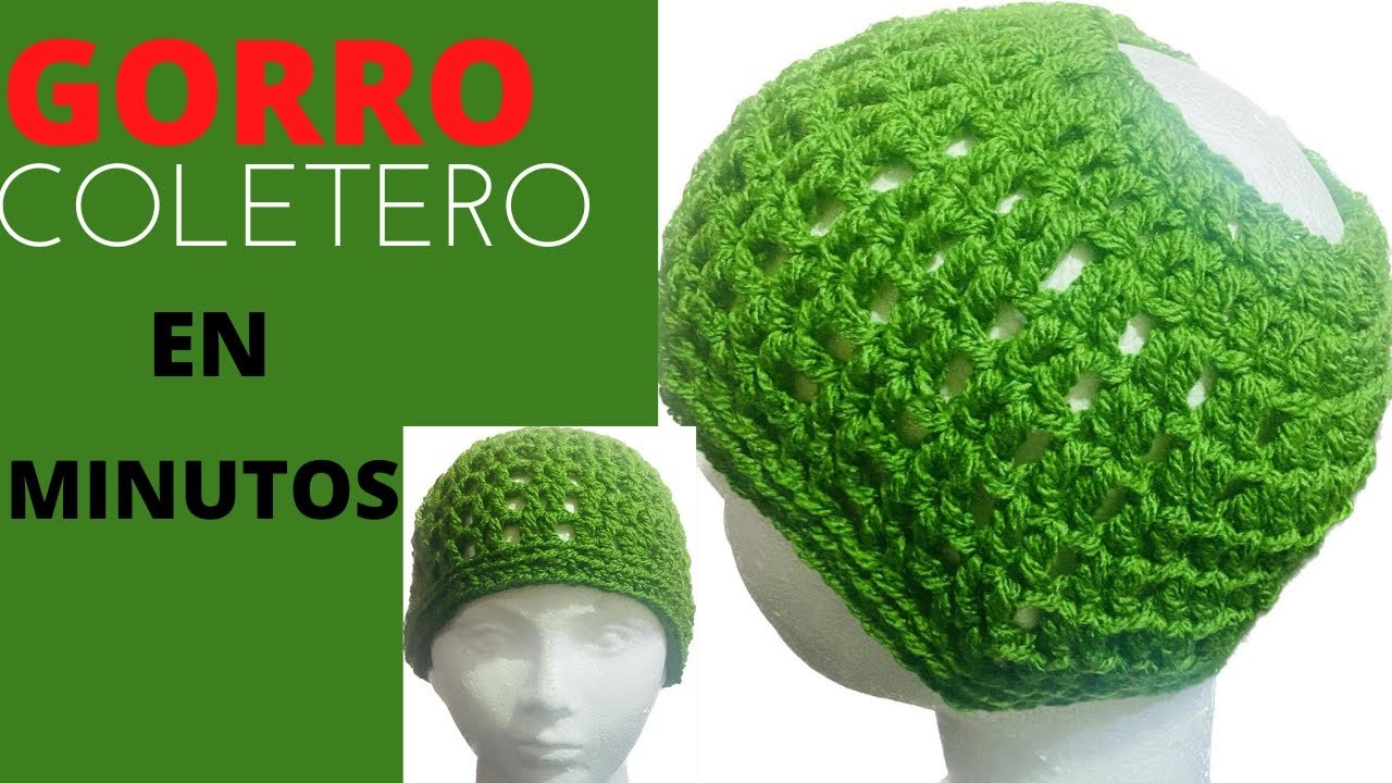 .????????.GORRO COLETERO A CROCHET. PASO A PASO. TODAS LAS TALLAS.FACIL Y CON POCO MATERIAL