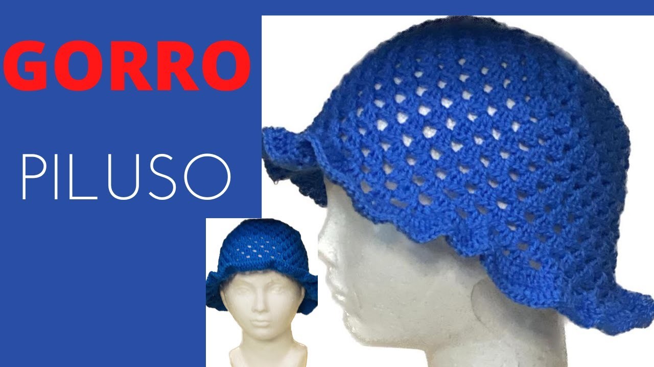 ????GORRO PLUSO A CROCHET. TODAS LAS TALLAS  PARA PRINCIAPIANTES PASO A PASO.FACIL Y RAPIDO