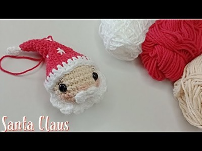 ????????¡Hermosa idea!!????Colgante Santa Claus a crochet ❣️