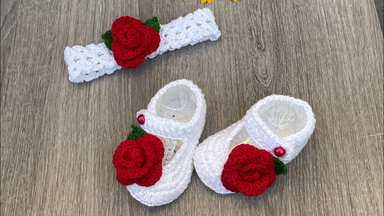 Zapatitos a crochet para bebe paso a paso 9-12 meses fácil y rápido Mary Jane Baby Booties