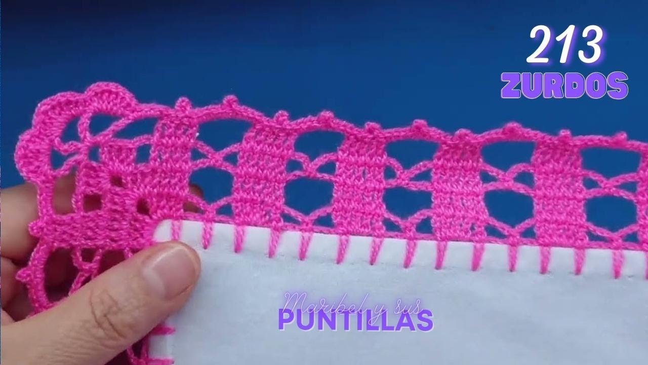 (ZURDO) Puntilla ideal para principiantes del crochet #213