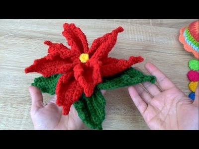 Abstracta!! Mi Flor de Nochebuena Tejida a Crochet