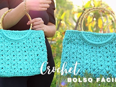 Bolso TEJIDO a CROCHET EN TRAPILLO  paso a paso. Easy Crochet Bag. Crochet fácil