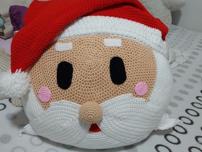 Cojin de Papa Noel tejido a Crochet parte 1.