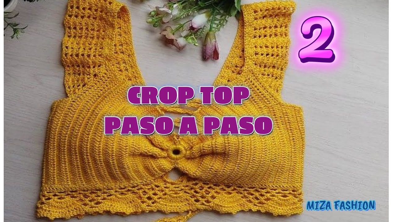 CROP TOP A CROCHET CON ARO parte 2.2  MANGAS Y ABANICO A CROCHET PASO A PASO #crochettutorial