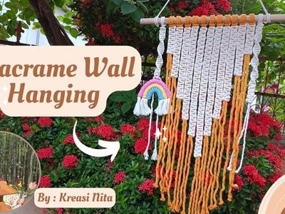 DIY. Macrame Wall Hanging Tutorial. Hiasan Dinding Makram @KreasiNita #wallhanging #walldecor