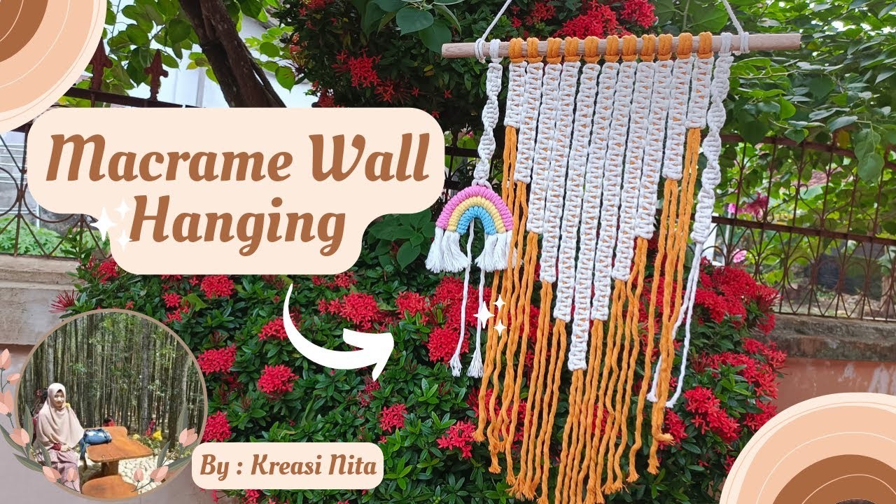 DIY. Macrame Wall Hanging Tutorial. Hiasan Dinding Makram @KreasiNita #wallhanging #walldecor