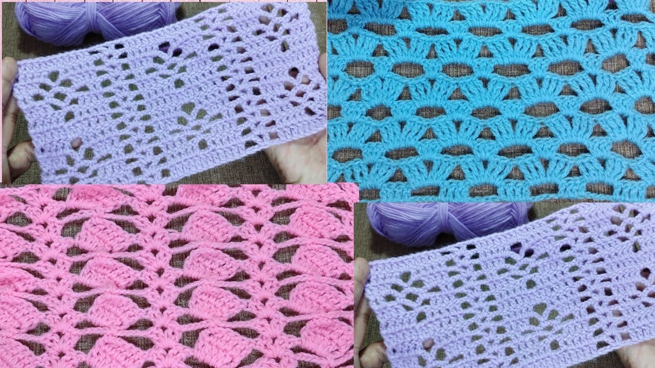 En este vídeo te enseño a tejer tres hermosos puntos en crochet muy fácil