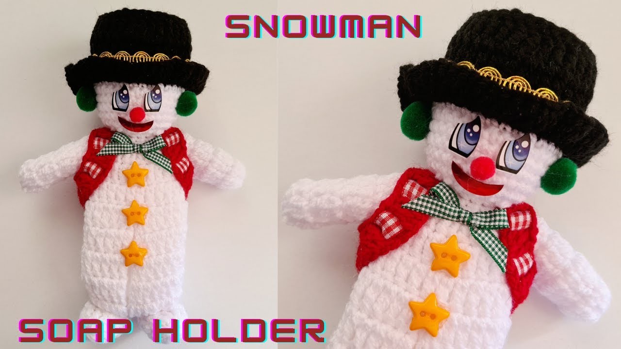 Hombre de nieve en CROCHET☃️| Jabonera Navideña Amigurumi para decorar tu baño | CHRISTMAS ORNAMENTS