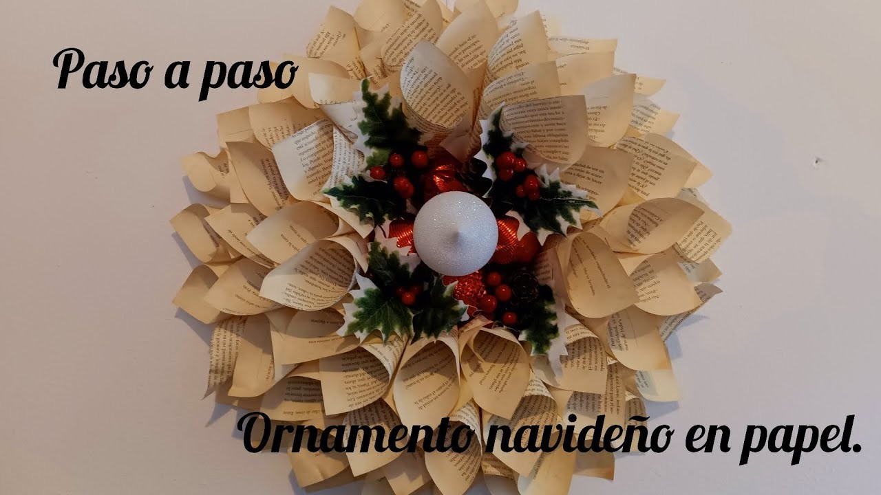 Tutorial corona navideña en papel #diy #tutorial #reciclaje