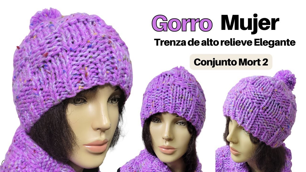 Gorro a Dos Agujas Mujer Moteado – TEJIDOS ORIGINALES A DOS AGUJAS