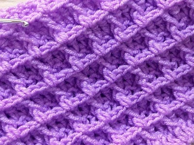 Super Easy Waffle stitch❤️???? Very Beautiful Crochet Knitting. Crochet baby blanket