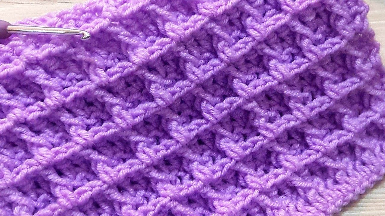 Super Easy Waffle stitch❤️???? Very Beautiful Crochet Knitting. Crochet baby blanket