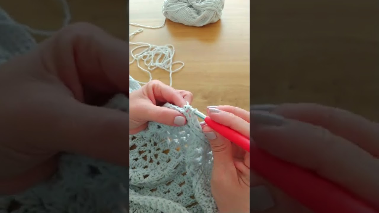Cómo tejer el punto inglés a crochet super fácil y rápido #shorts