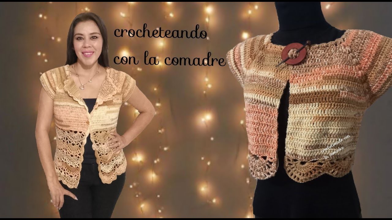 ⭐⭐⭐bolero ó saco elegante tejido a crochet fácil y rápido crocheteando con la comadre parte#2