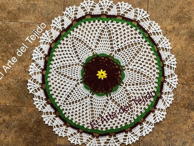 Bonito centro de mesa tejido a crochet.tutorial