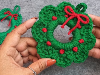 Corona navideña a Crochet #navidadcrochet #navidad ????