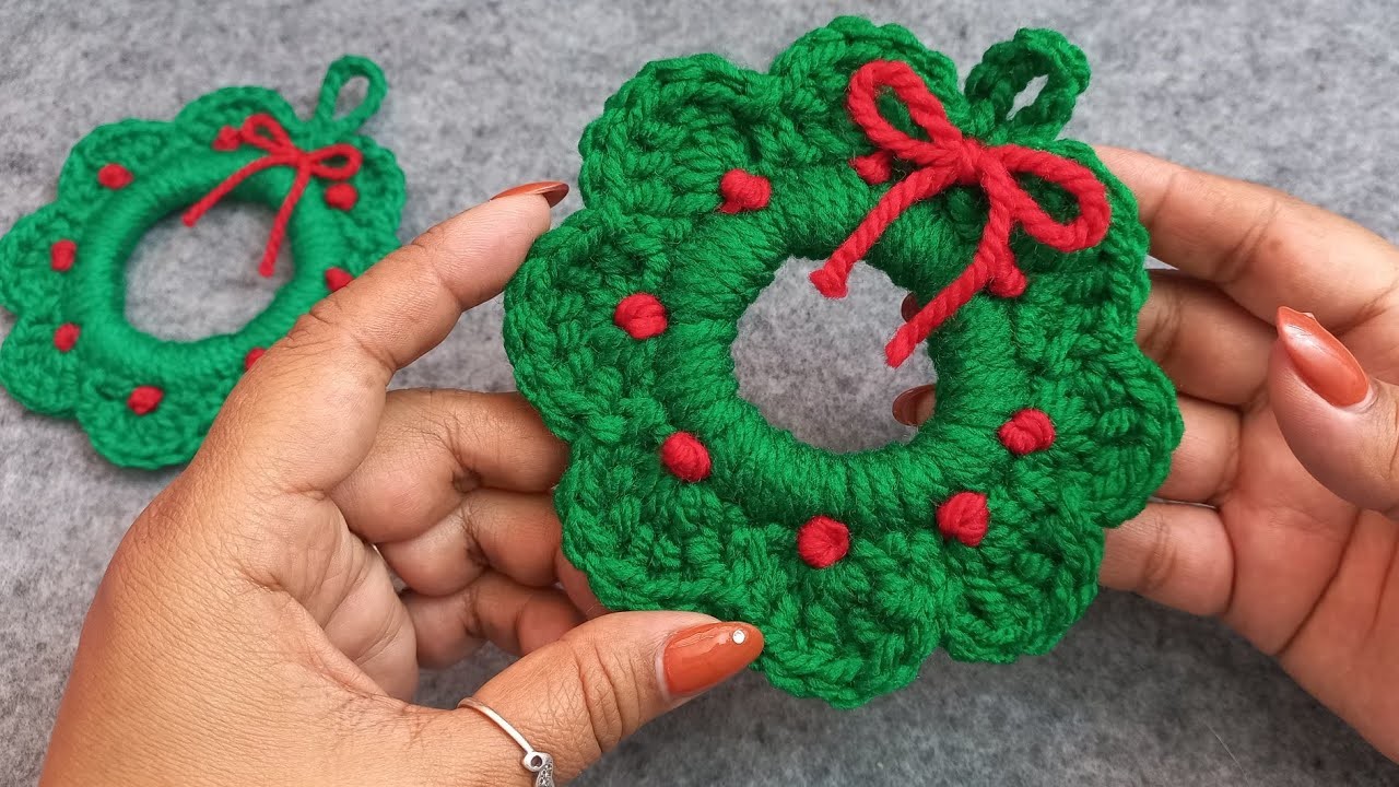 Corona navideña a Crochet #navidadcrochet #navidad ????