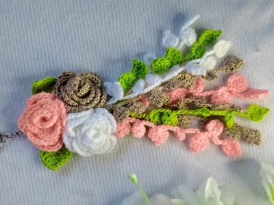 Llavero o colgante Bouquet de rosas.crochet paso a paso ????. Fácil, rápido, bonito y económico! ????
