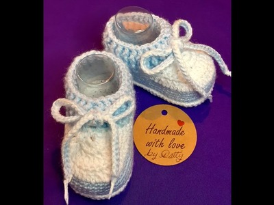 Zapatitos a crochet con puntos en relieve y para bebes de 0 a 3 meses