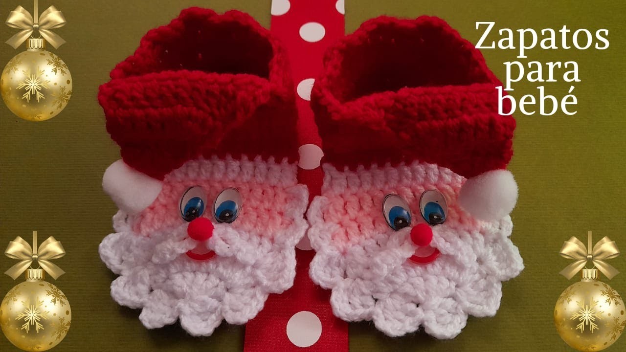 ???? Zapatitos Navideños ✨️❤️ para bebé en CROCHET W.Subtitle in English ????????