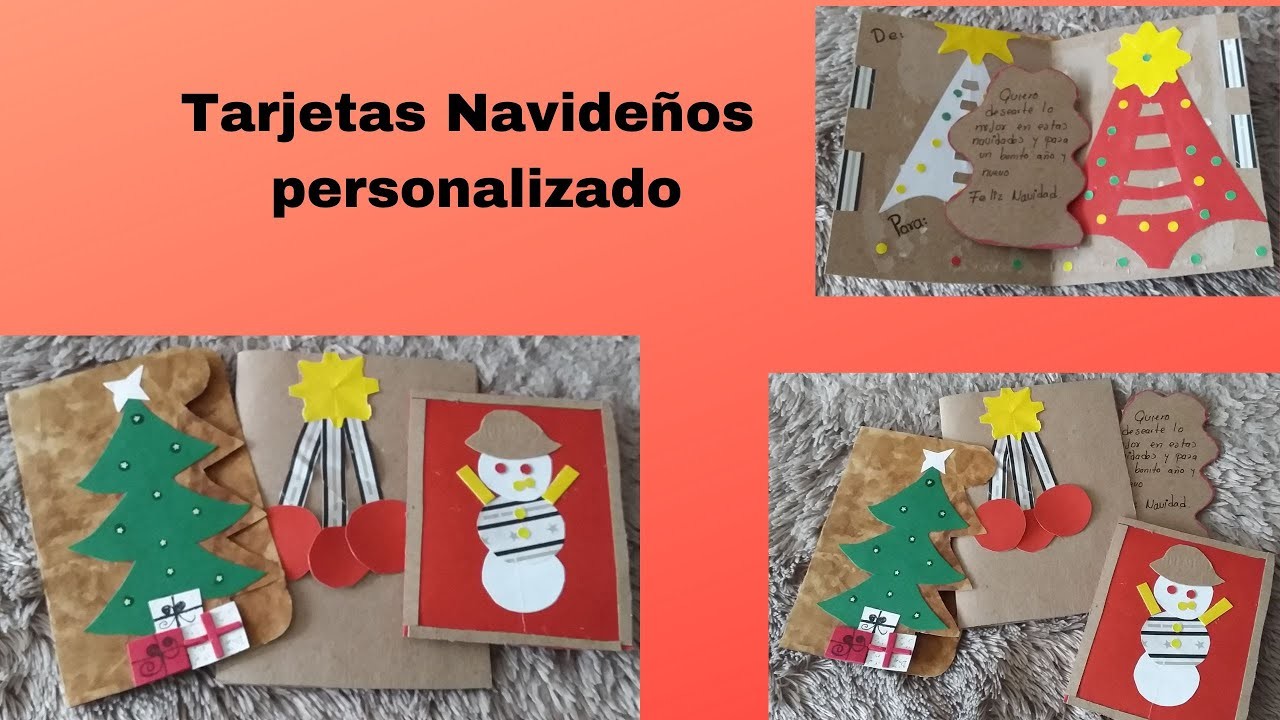 2 DIY: Tarjetas  Navideñas Fáciles |2 Personalized Christmas card ideas