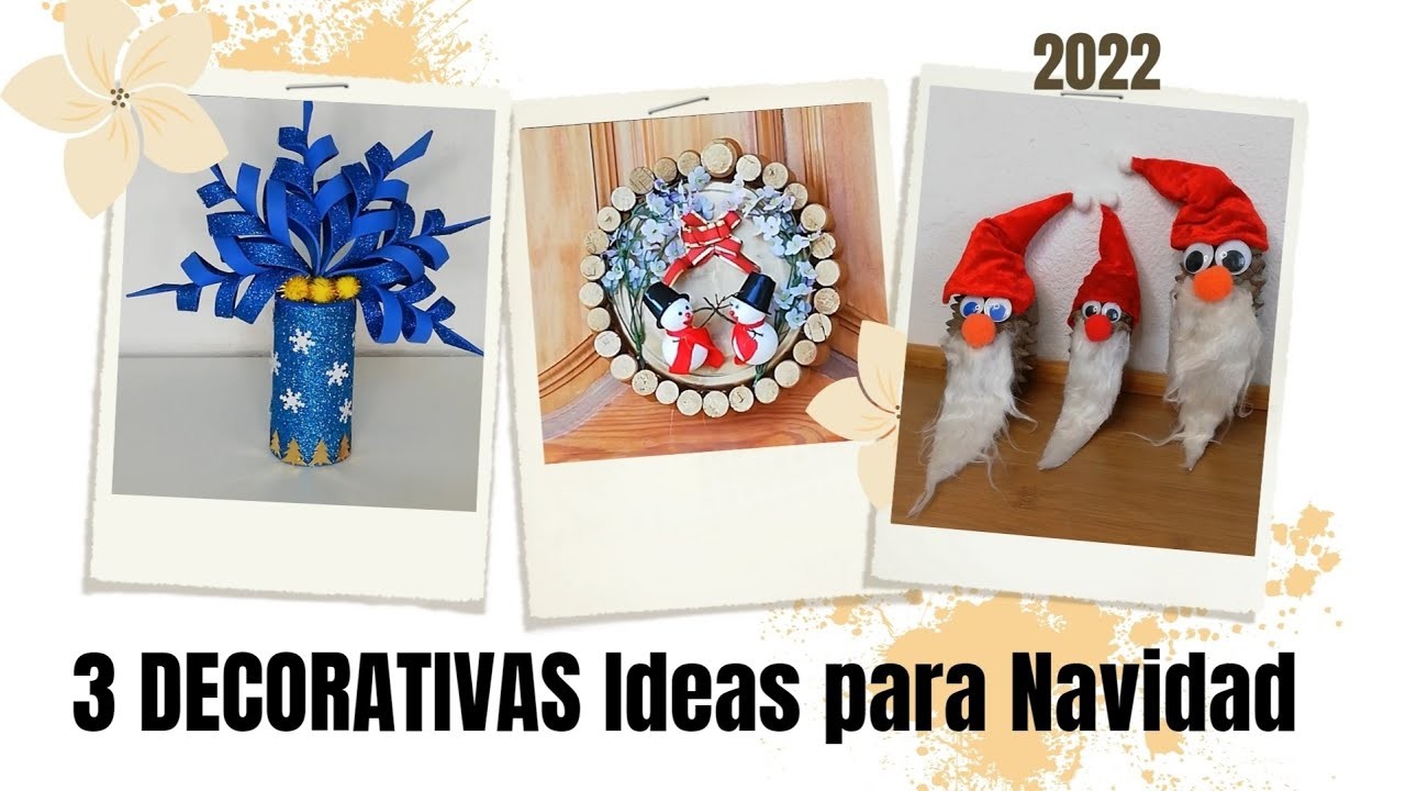 3 DECORATIVAS IDEAS PARA NAVIDAD. DIY CHRISTMAS ORNAMENTS. Manualidad de RECICLAJE y decoración.