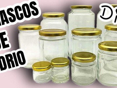 3 Manualidades FACILES y RAPIDAS con Frascos de Vidrio- Easy Mason Jar Crafts- Reciclagem de Vidro