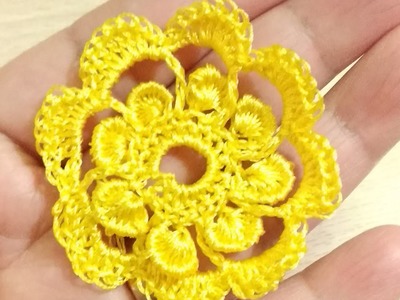 CHOCHET TUTORIAL cómo hacer flor tejida muy fácil] técnica nueva
