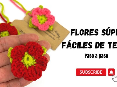 Como tejer estas flores super facil paso a paso. the easiest crocheted flowers