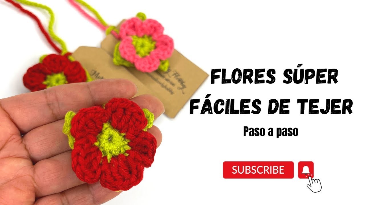 Como tejer estas flores super facil paso a paso. the easiest crocheted flowers