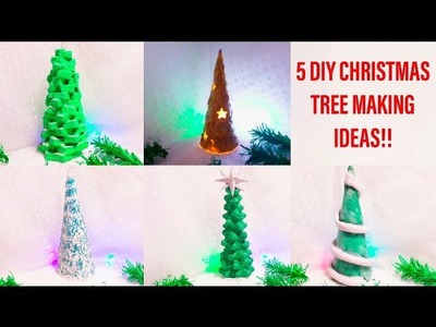 Diy 5 handmade christmas tree.easy christmas decoration idea.manualidades navideñas con reciclaje