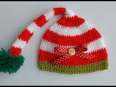 Gorro de navidad para bebé recién nacido 0-3 meses y 3-6 meses fácil y rápido gorro duende baby hat