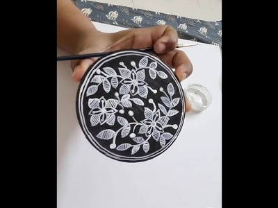 Lets decorate a Tea coaster || Madhubani Painting