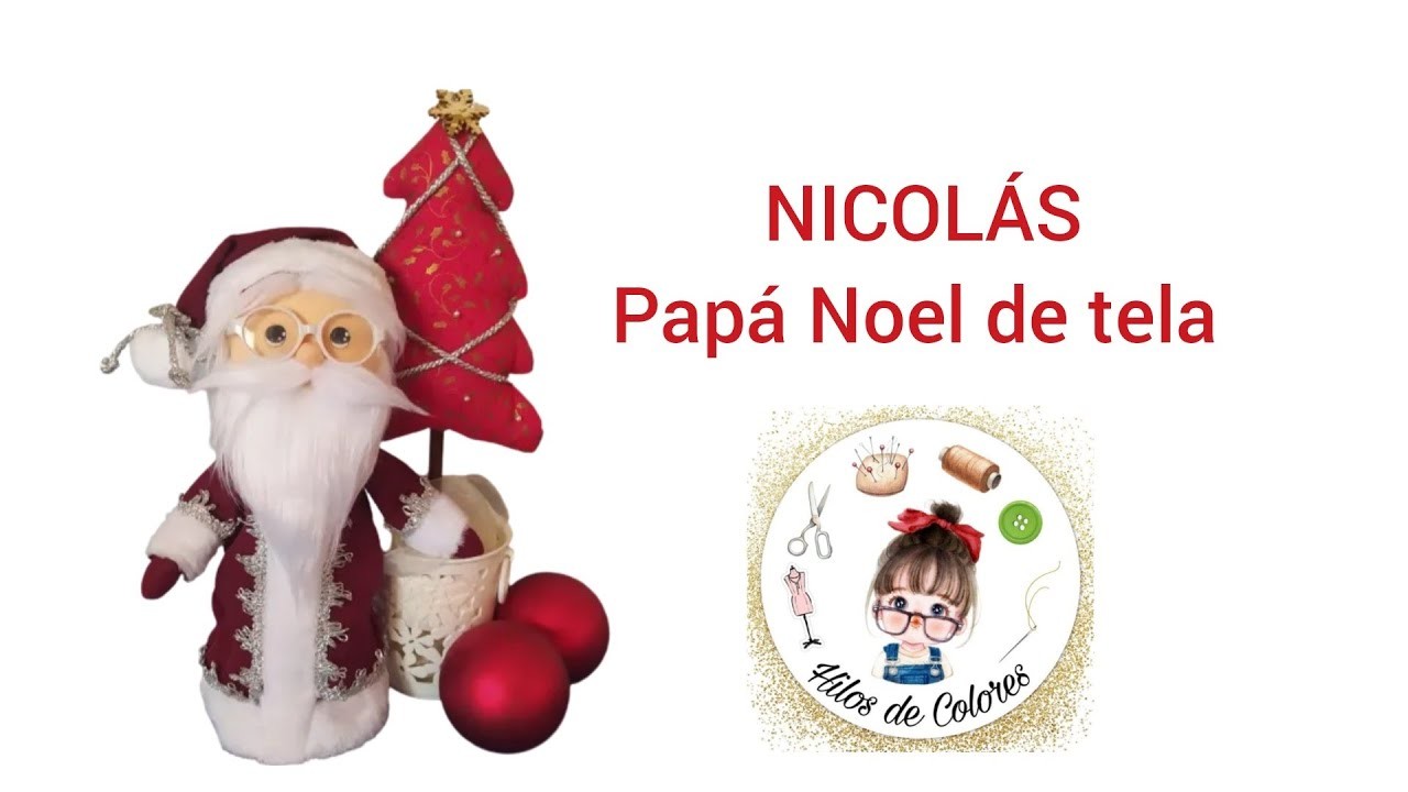 Papá Noel muñeco de tela _ Hilos de Colores #craft #diy #manualidades