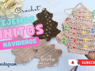 Pinitos navideños a crochet! Súper fáciles!