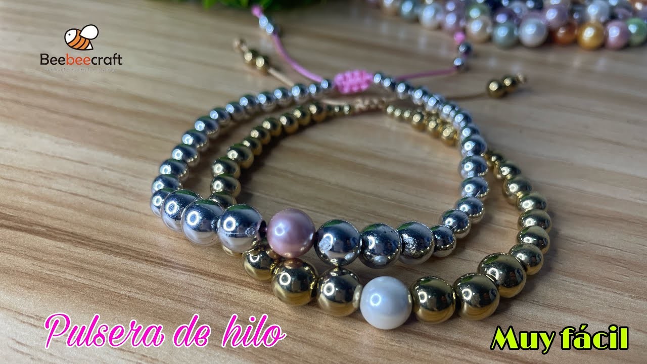 Pulsera de hilo con cuentas de beebeecraft