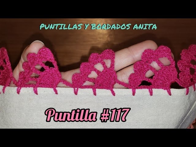 PUNTILLA #117 - HERMOSA PUNTILLA EN FORMA DE CANASTAS ACOSTADAS ???? UNA VUELTA #crochet