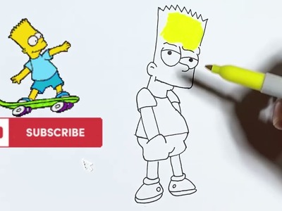 Como dibujar a Bart Simpson paso a paso. dibujos fáciles para niños. easy draw for kids. Kids House