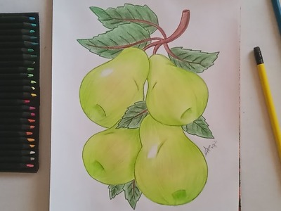 Cómo dibujar peras. How to draw a pears