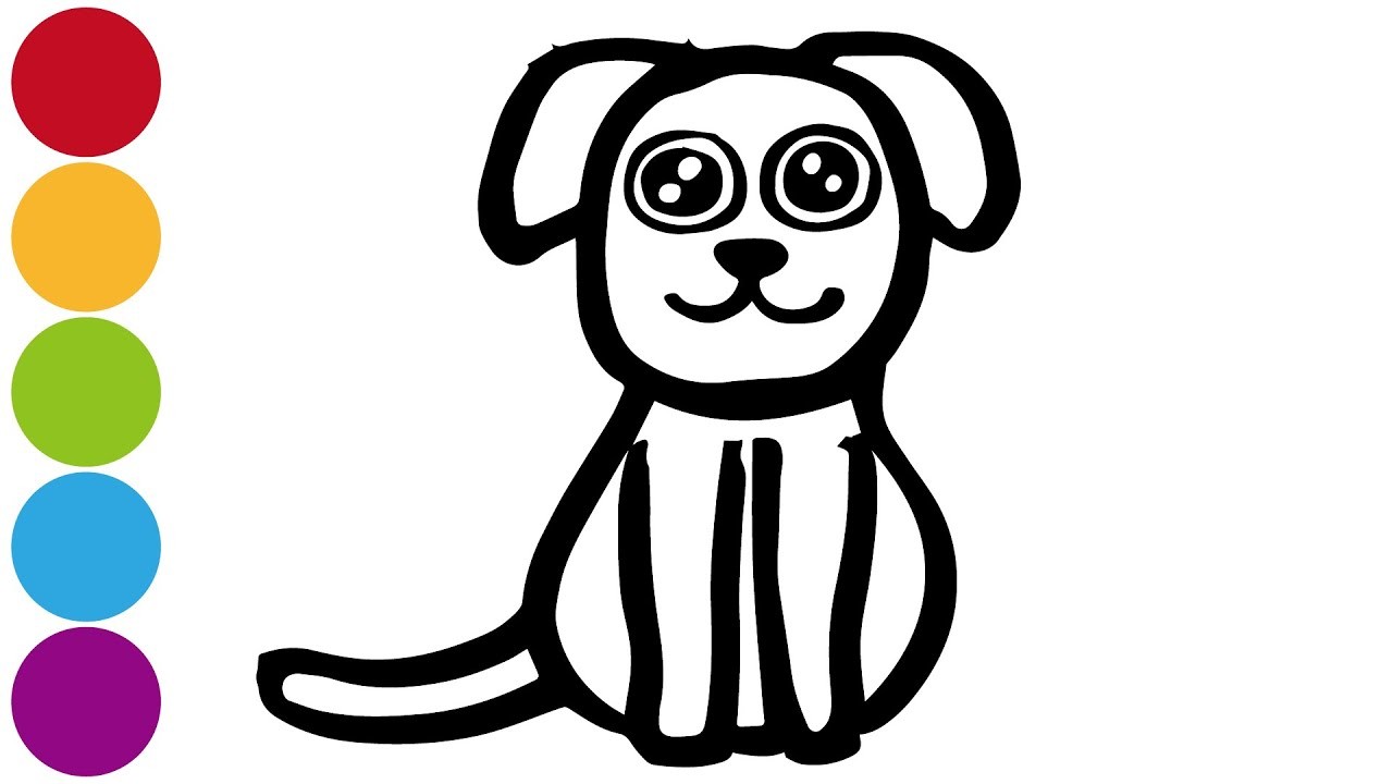 Cómo dibujar y pintar un perro fácilmente│Dibujo para niños paso a paso