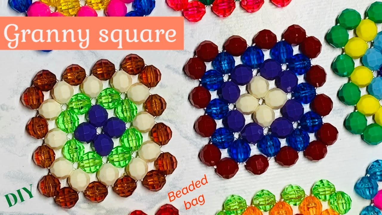Granny Square Crochet ~ Grannys con Cuentas Facetadas ~ DIY ~ Bolsas ~ beaded bag ~ aprende hacerlas