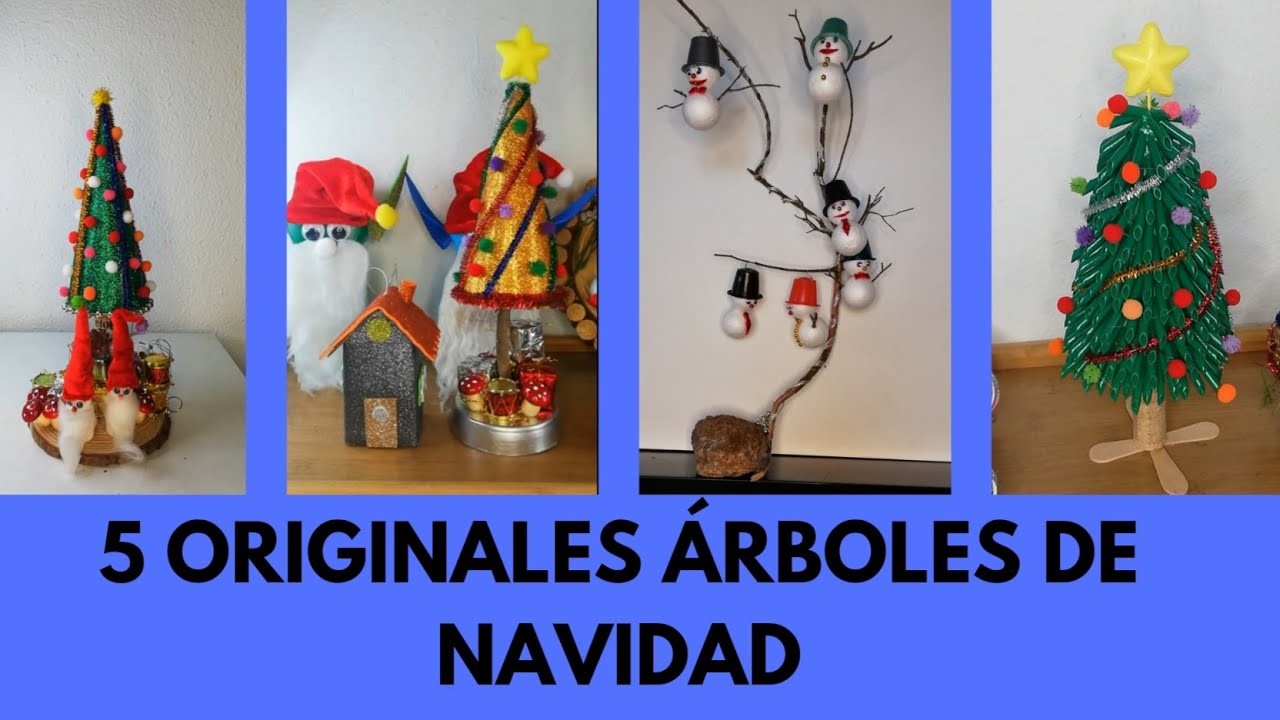 5 ÁRBOLES DE NAVIDAD PARA CASA. DIY CHRISTMAS ORNAMENTS. Manualidad de RECICLAJE y decoración.