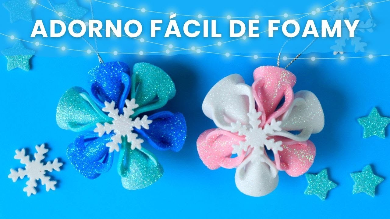 ????Adorno de foamy para decorar el árbol | Manualidades | decoraciones para navidad ????