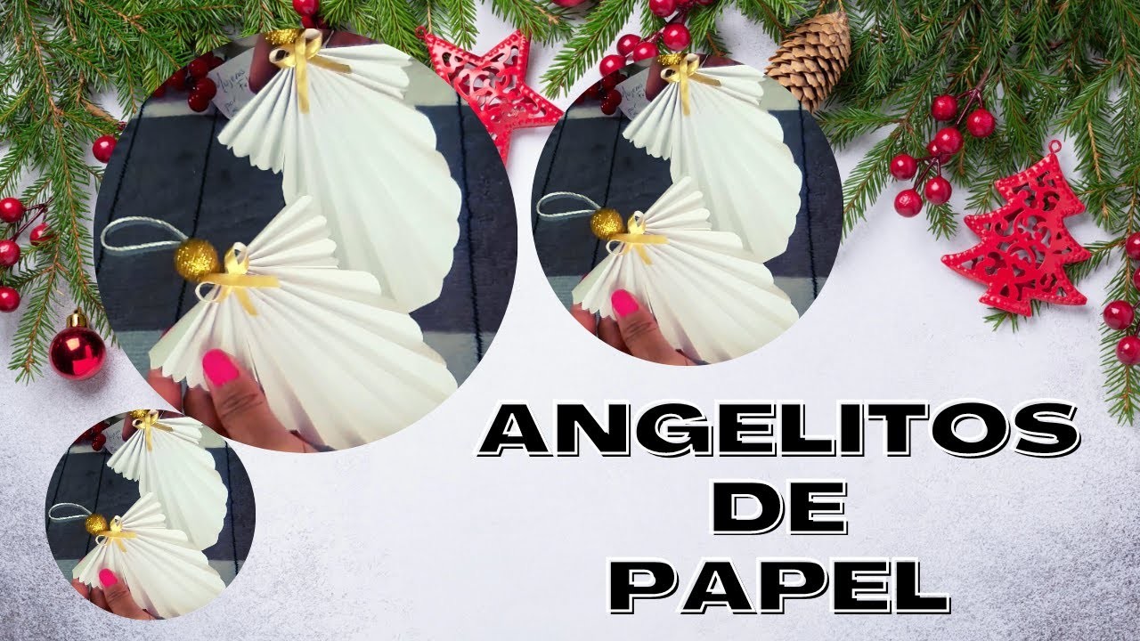 ANGELITOS de PAPEL para Adornar.DIY para NAVIDAD ????☃⛄.ANGEL CHRISTMAS. Origami