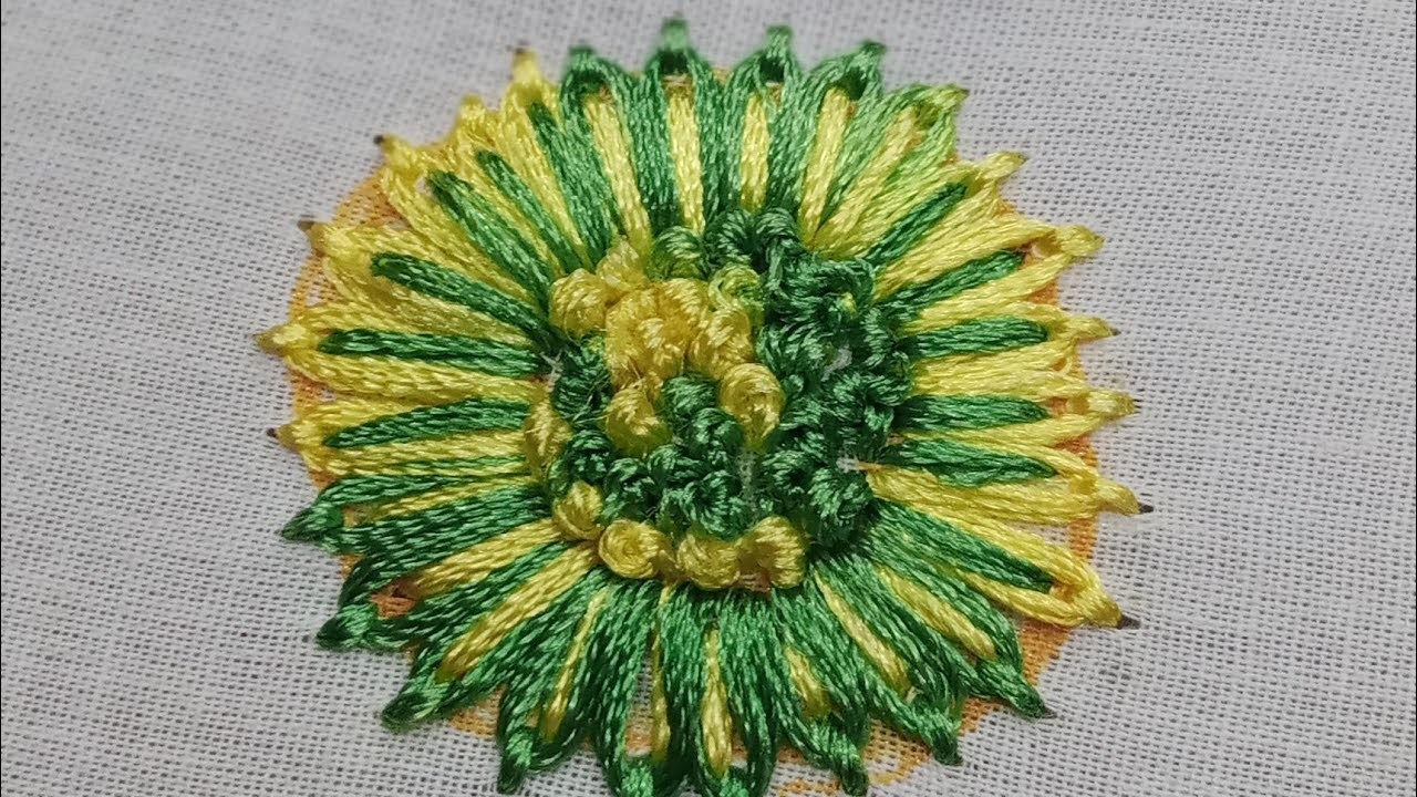 Beautiful hand embroidery flower stitch tutorial ????