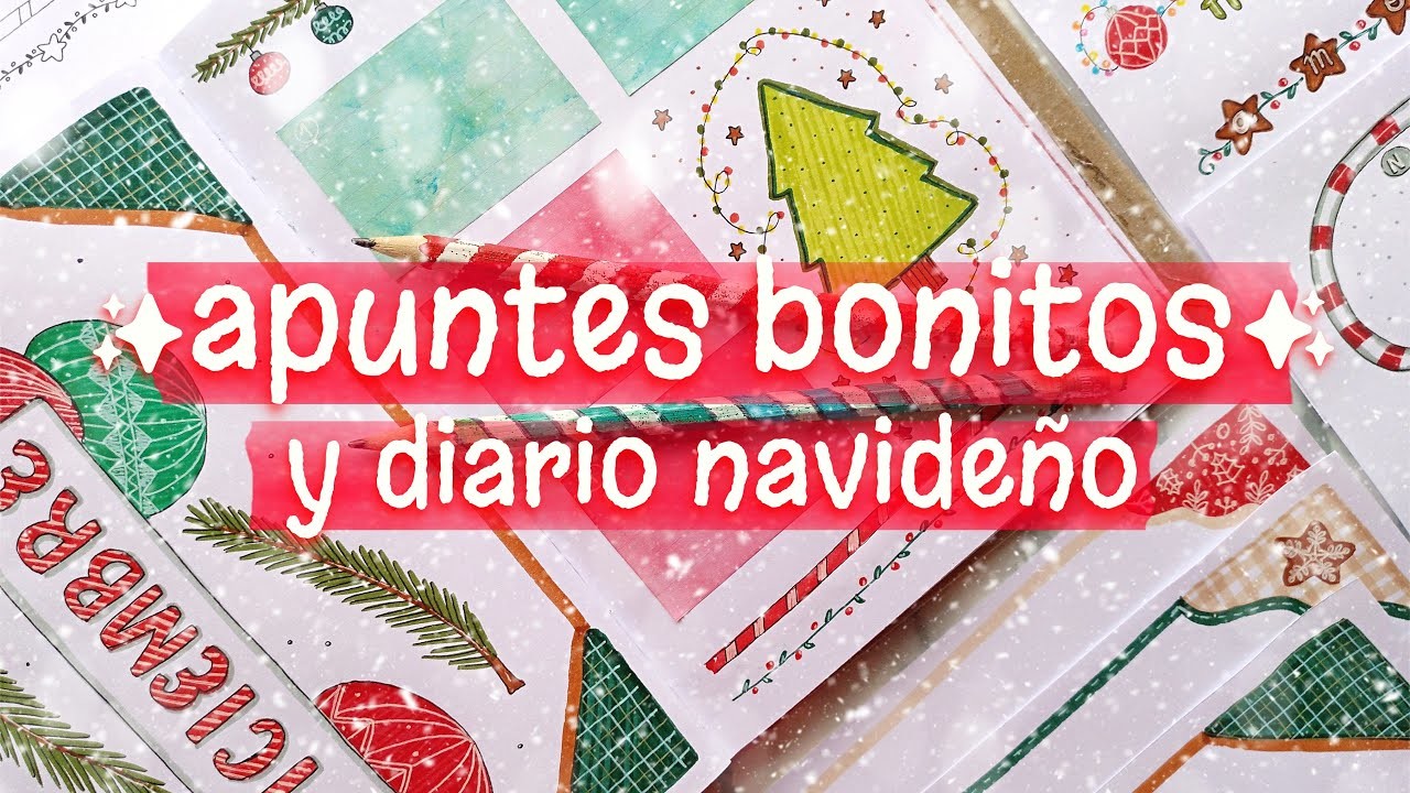 DECORACIÓN VARIADA para APUNTES BONITOS (3) ✨ TÍTULOS  y MÁRGENES para cuadernos o diario navideño