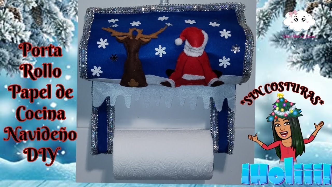 ????Como Hacer Porta Papel de Rollo de Cocina Navideño Sin Costuras Fácil DIY