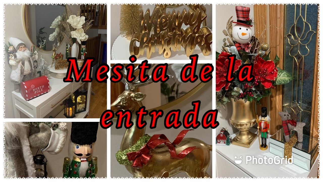 DECORACIÓN NAVIDEÑA  MÁGICA RECIBIDOR.ENTRY TABLE.MESITA DE LA ENTRADA NAVIDAD 2022