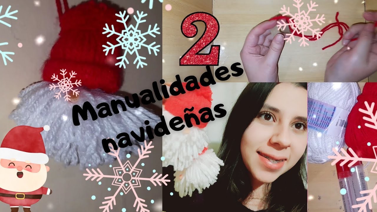 Manualidades Navideñas 2.4 - santan con gorrito de navidad para arbol